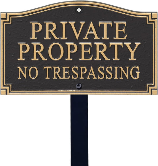 SmartSign Private Property No Trespassing Metal Plaque for Yard