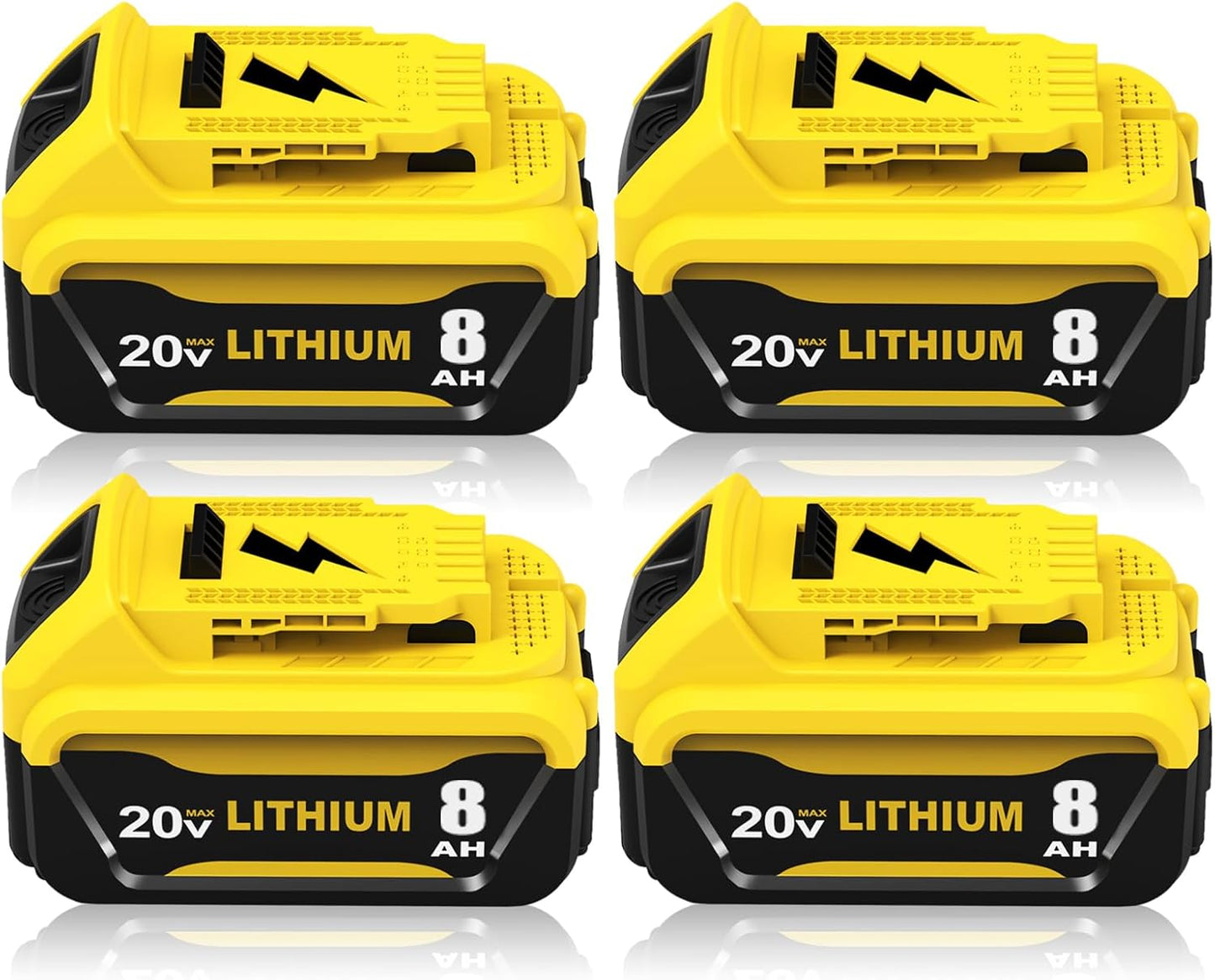4Packs 8.0Ah DCB206 Replacement for Dewalt 20v Max Battery