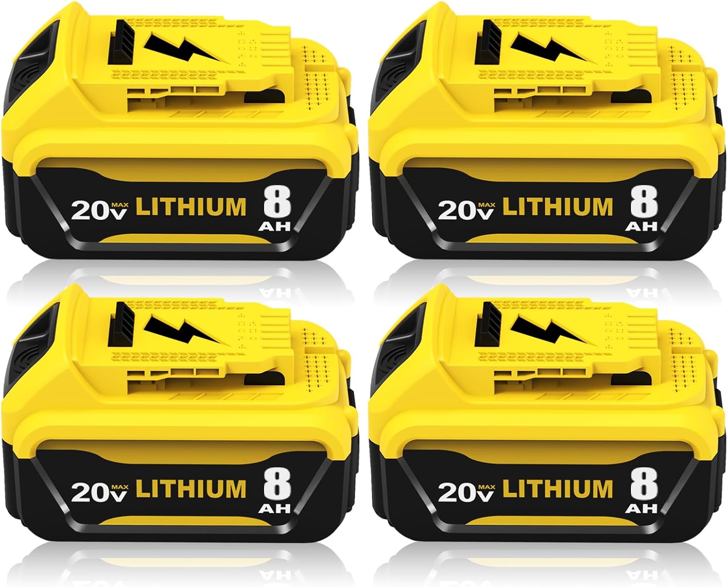 4Packs 8.0Ah DCB206 Replacement for Dewalt 20v Max Battery