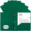 60-Pack Plastic Folders with Pockets and Prongs - Heavy Duty