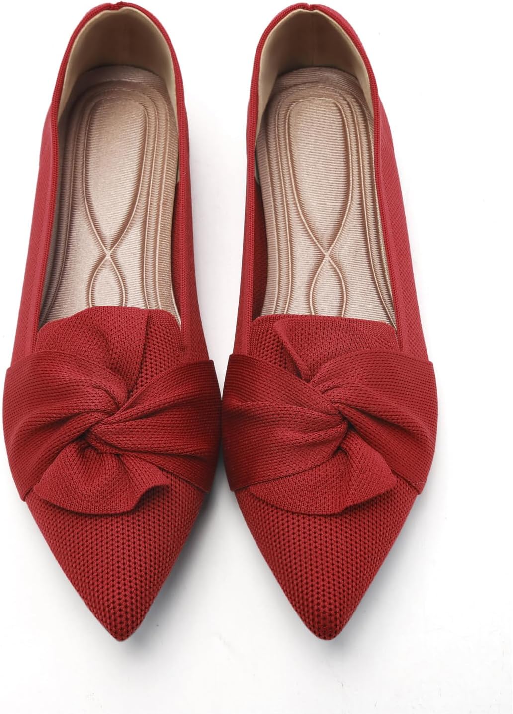 Pointed Toe Ballet Flats with Bow for Women's Comfort and Style