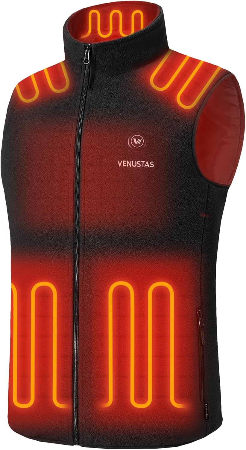 Venustas Men's Heated Vest with 20 Hours of Warmth and Comfort
