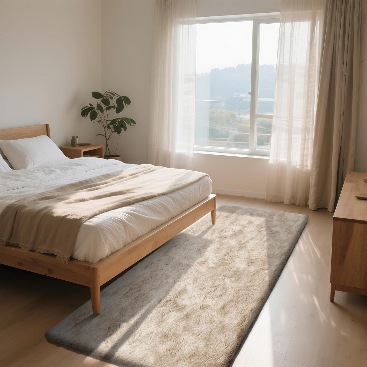Soft Runner Rugs for Bedroom, Fluffy Shaggy Area Rug Carpet