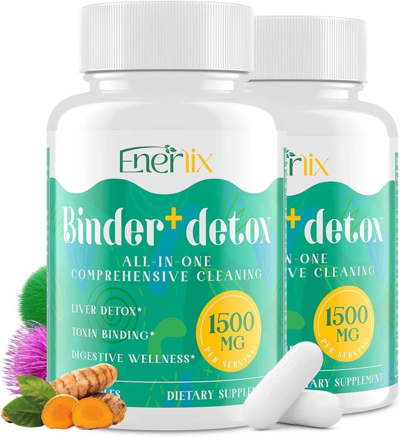 15-in-1 Detox Binder with Activated Charcoal and Chlorella