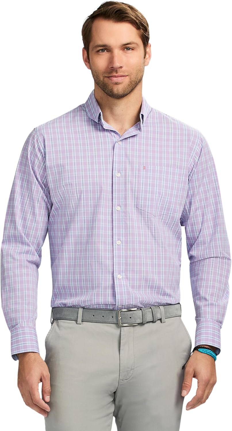 IZOD Men's Performance Comfort Long Sleeve Plaid Shirt Review