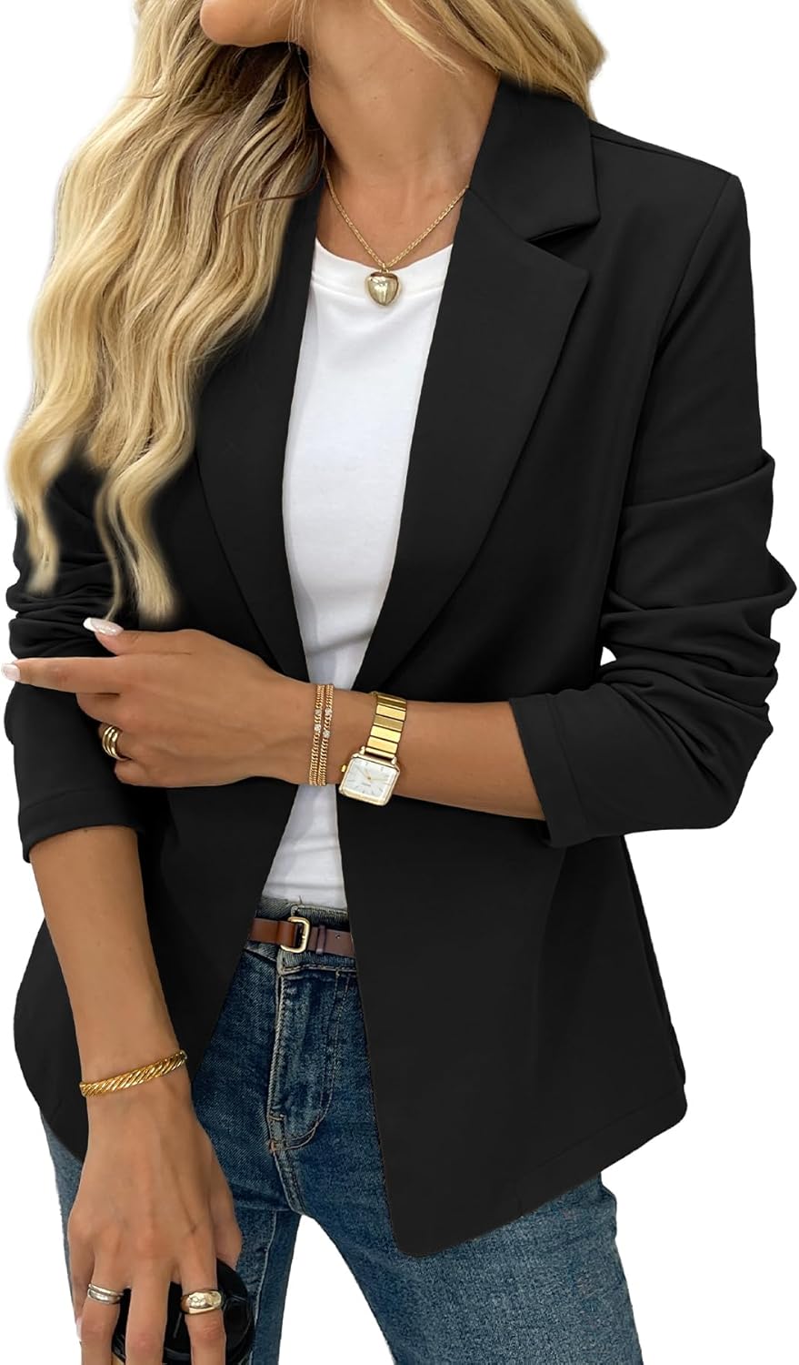 ELLEVEN Womens Business Casual Open Front Blazers for Style