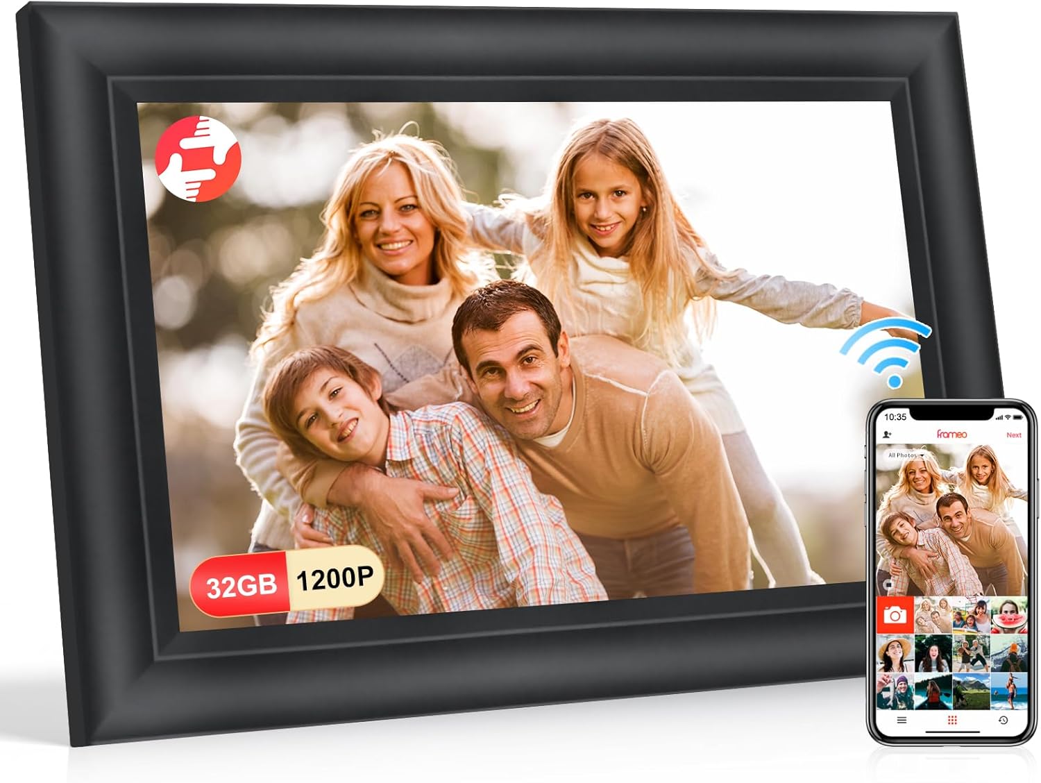 Frameo 10.1 Inch WiFi Digital Picture Frame with Touch Screen