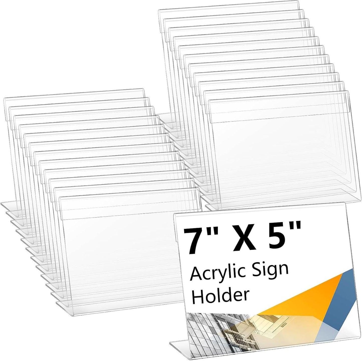 Vicenpal 60 Pcs 7x5 Inch Clear Acrylic Sign Holder for Displays