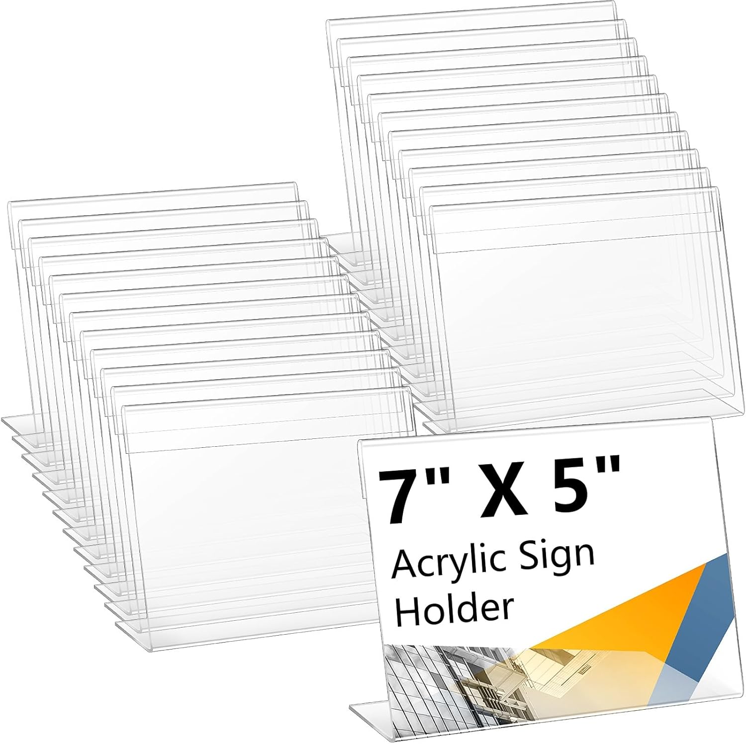 Vicenpal 60 Pcs 7x5 Inch Clear Acrylic Sign Holder for Displays