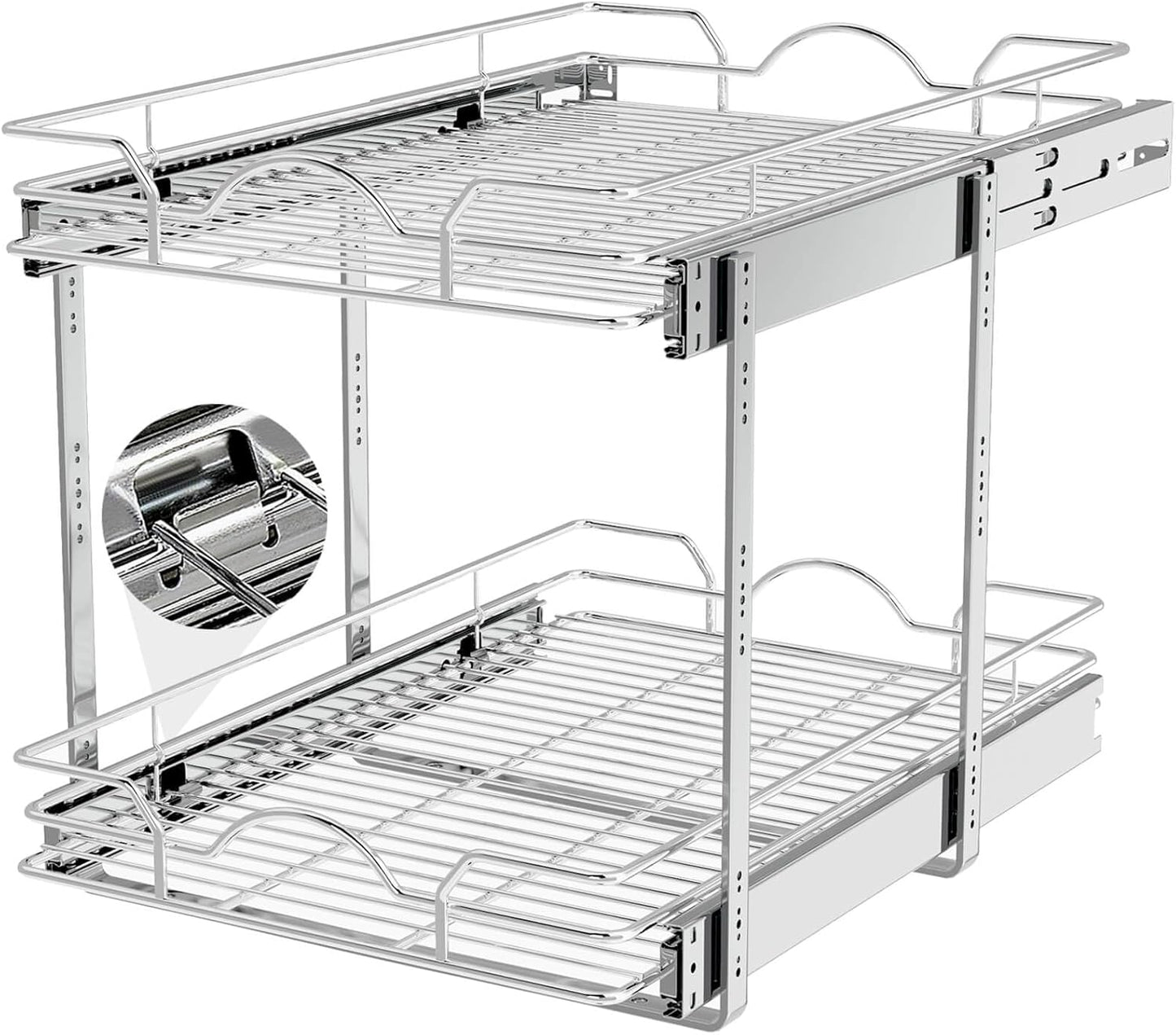OCG 2 Tier Pull Out Cabinet Organizer for Kitchen and Bathroom