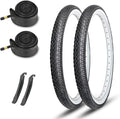 26x2.125 Cruiser Bike Tires 2-Pack with Tubes - Retro Whitewall