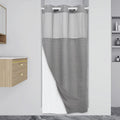 Stall No Hook Waffle Weave Shower Curtain with Snap-in Liner
