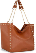 Oversized Vegan Leather Tote for Women - Large 19in Travel Bag