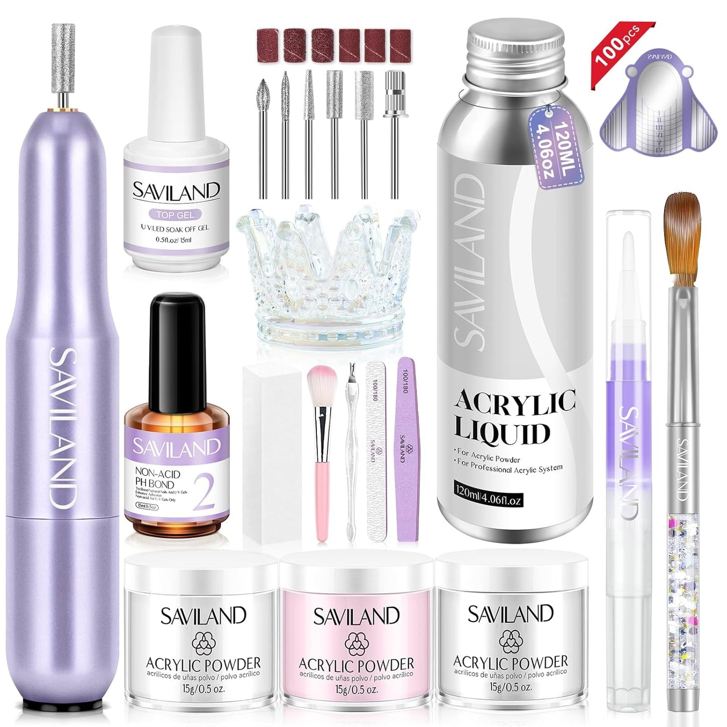 Professional Acrylic Nail Kit with Drill for Salon Quality Nails