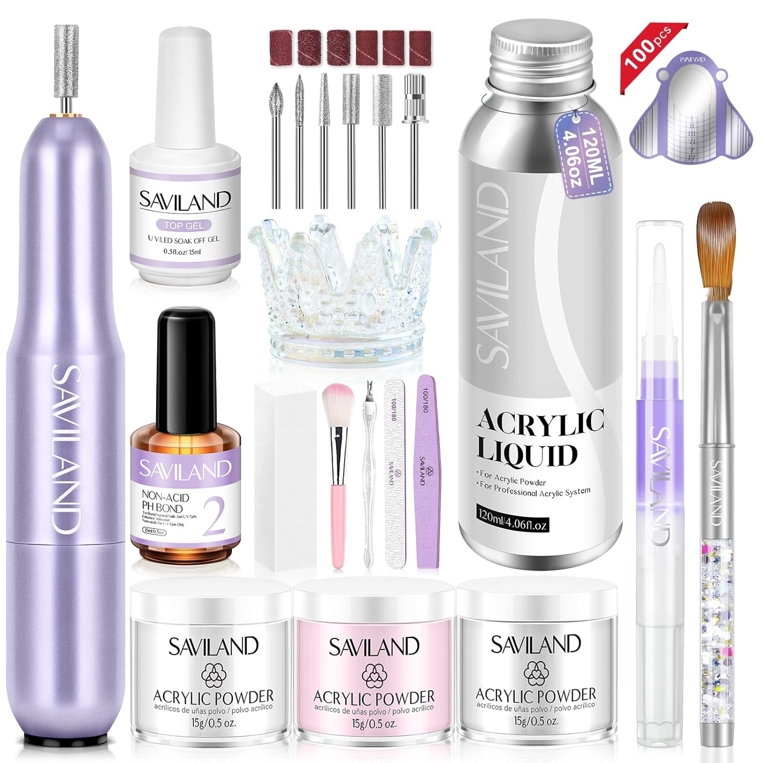 Professional Acrylic Nail Kit with Drill for Salon Quality Nails