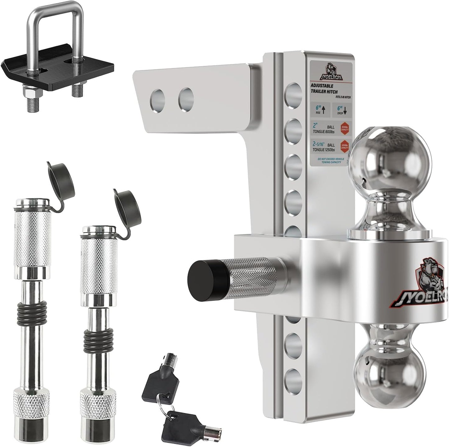 Adjustable Trailer Hitch with Dual Ball for Heavy Duty Towing