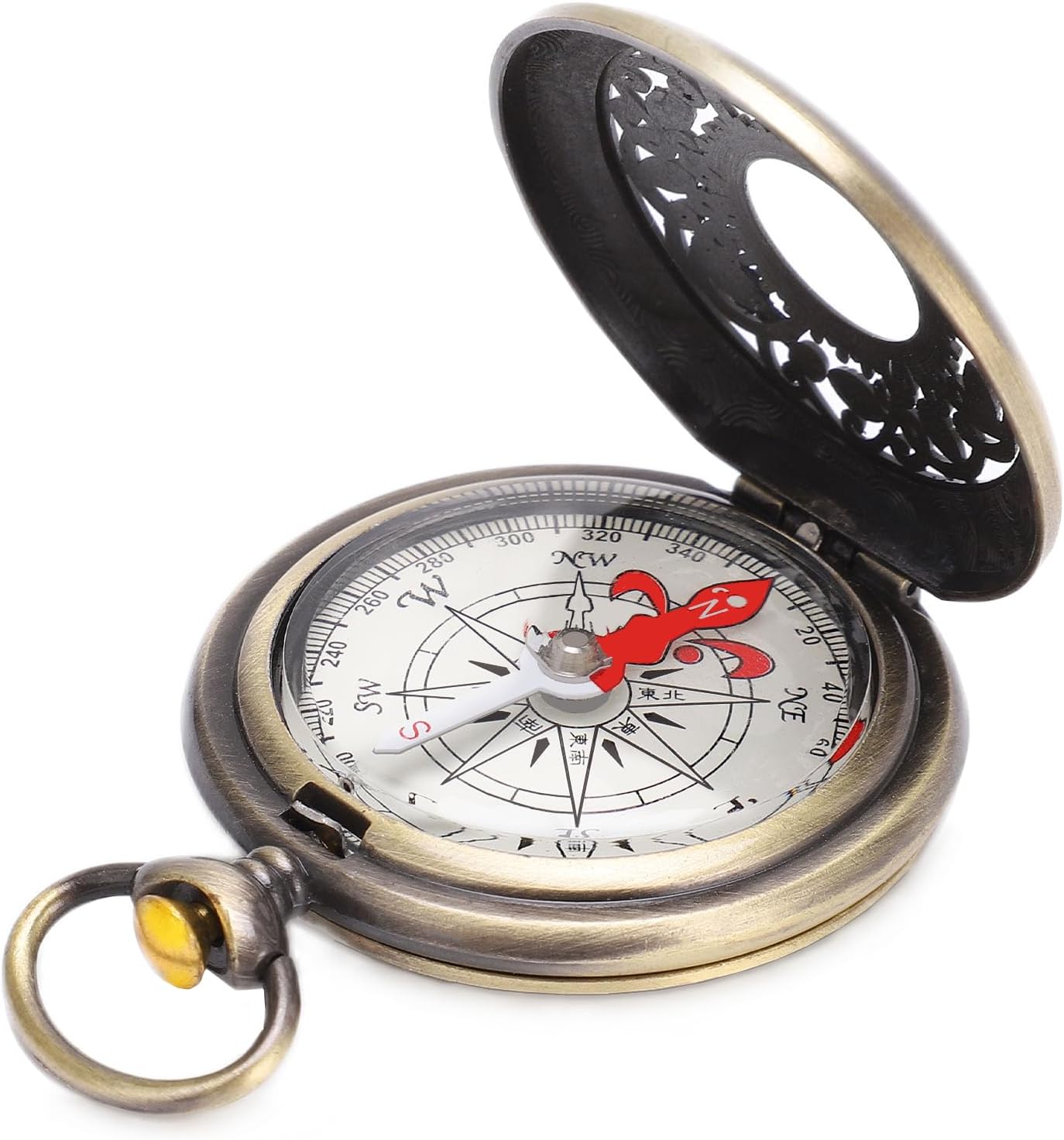 Shockproof Brass Portable Compass for Outdoor Hiking