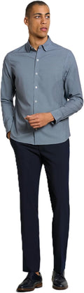 Flex Flat Front Straight Fit Pant for Men - Polished Micro Dot