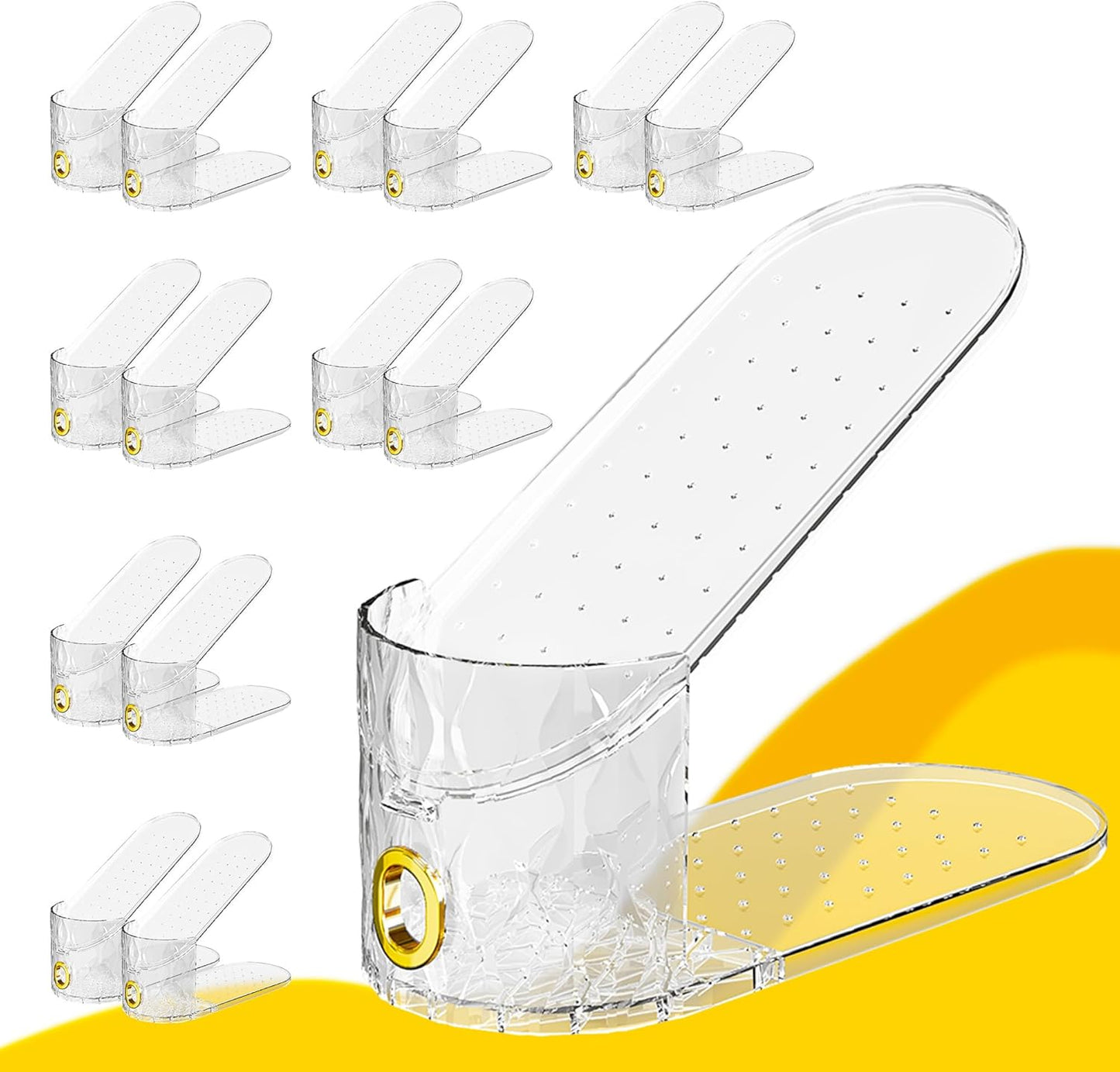 15 Pack Adjustable Shoe Slots Organizer for Closet Storage