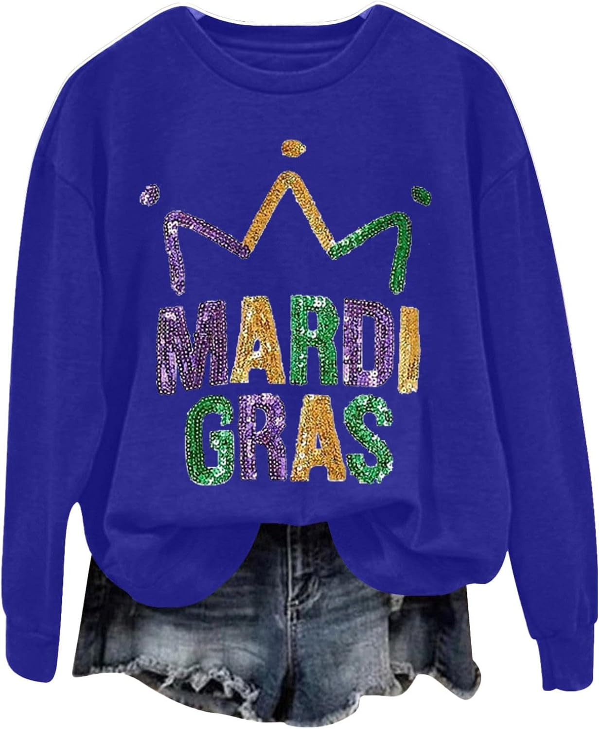 Sequin Sparkle Mardi Gras Sweatshirt