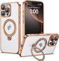 Desert Gold iPhone 16 Pro Max Clear Case with 360 Spin Stand