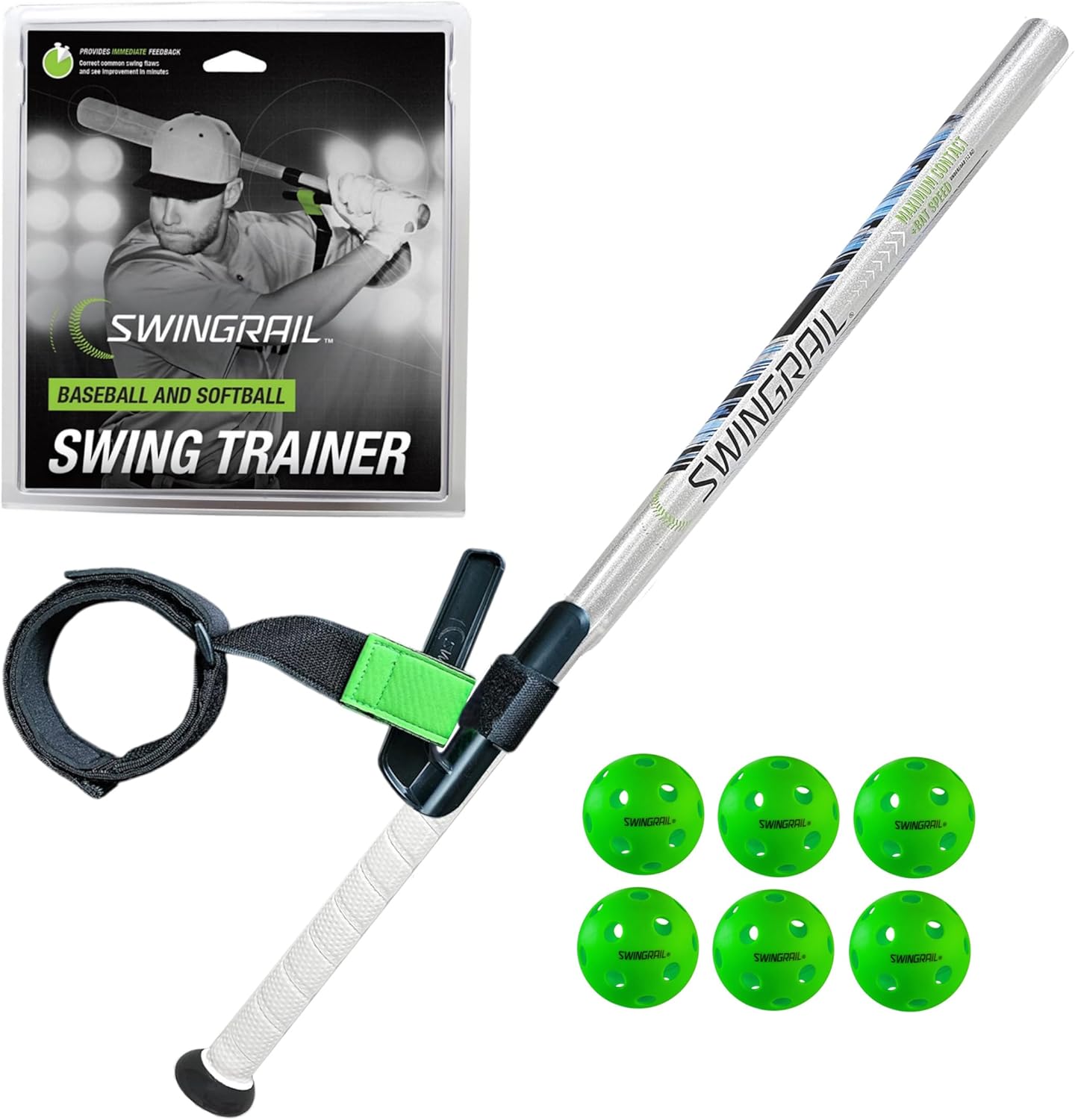 SWINGRAIL Baseball & Softball Swing Trainer for All Players