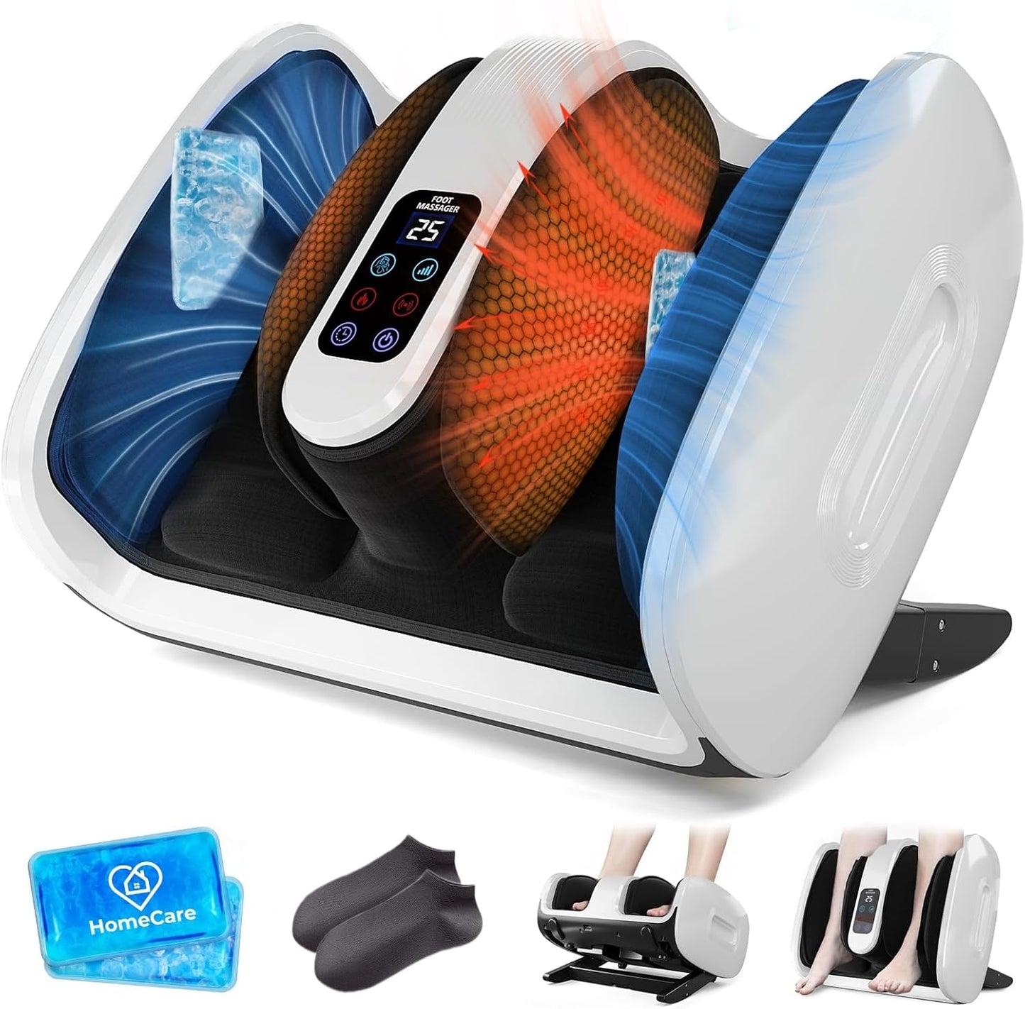 HomeCare Foot Massager with Heat & Ice Therapy for Relief