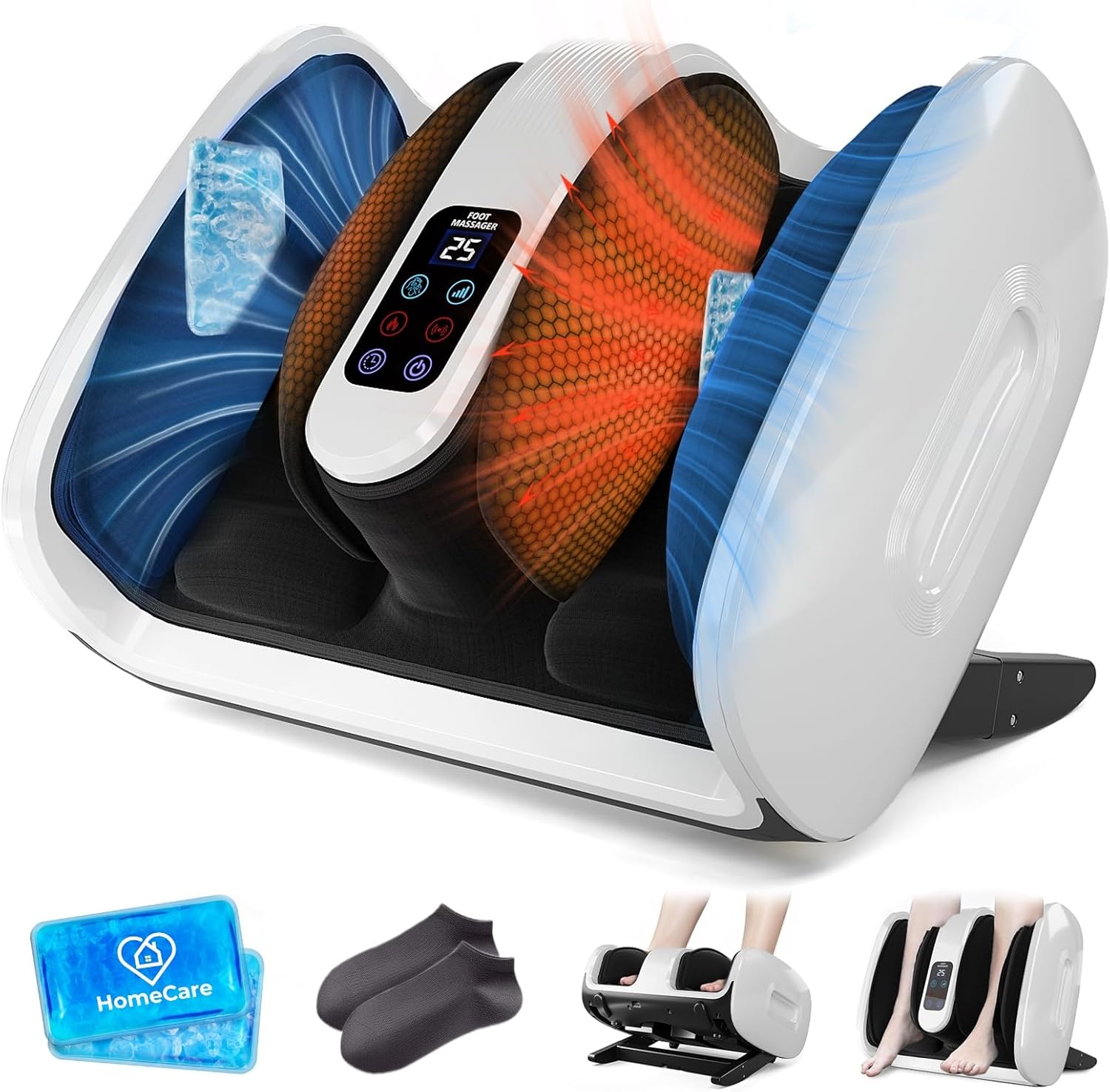 HomeCare Foot Massager with Heat & Ice Therapy for Relief