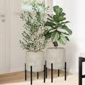 ARNIS Modern Plant Pots Set of 2 Large Planters with Stand - Stylish