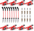 ENA 8 Red Ignition Coil with Spark Plug and Wire Set - Direct Fit