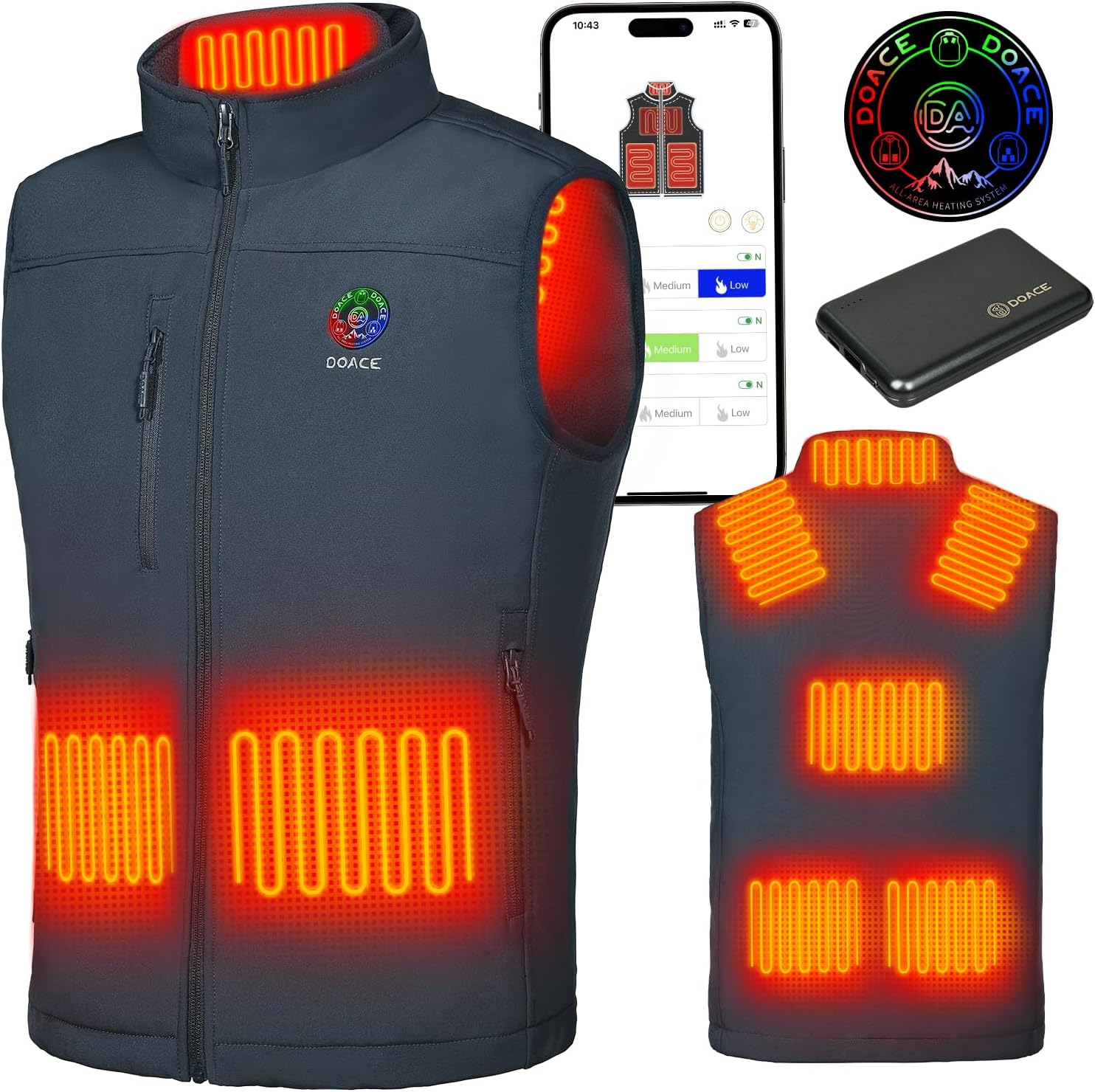 DOACE AI Heated Vest with APP Control for Ultimate Warmth