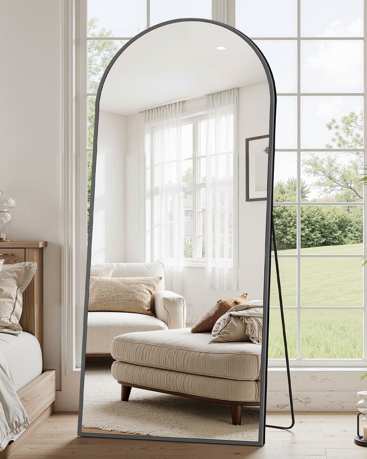 Suidia Full Length Mirror 58x18 Freestanding Arched Style
