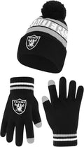 Ultra Game Adults NFL Super Soft Winter Beanie with Gloves
