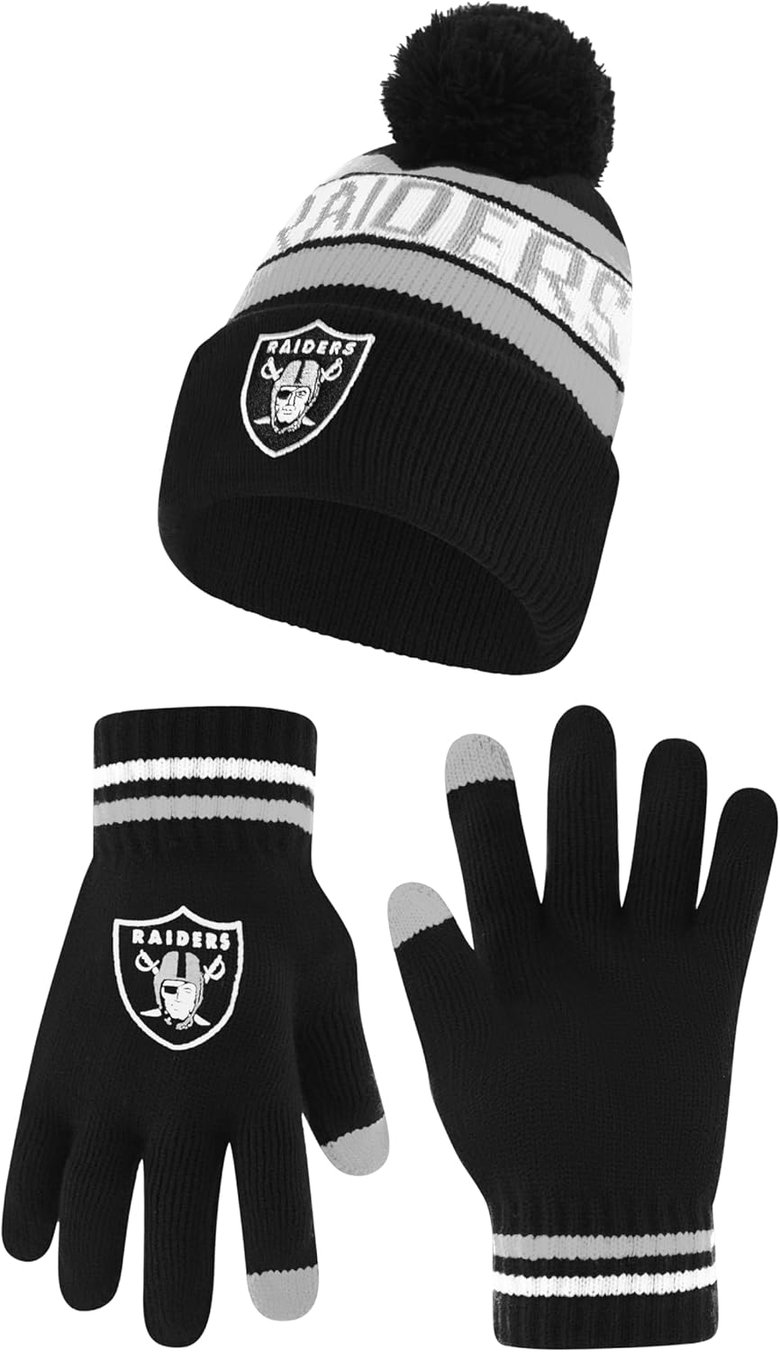 Ultra Game NFL Official Super Soft Winter Beanie and Gloves