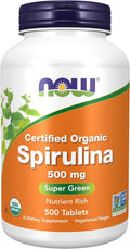 Organic Spirulina Supplements with Vitamins and Minerals - 500 mg