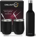 CHILLOUT LIFE 12 oz Stainless Steel Wine Tumblers 2 Pack - Insulated