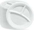 PLASTICPRO 9 in 3 Compartment Round Plastic Plates - 400 Count