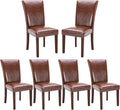 COLAMY Upholstered Parsons Dining Chairs Set of 6 - Light Brown