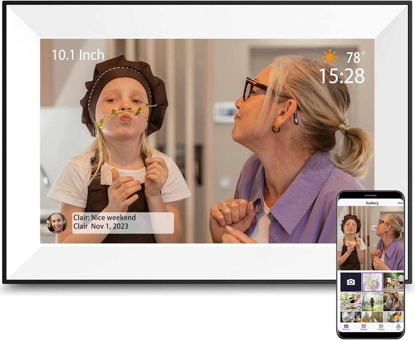 Digital Picture Frame 10.1 Inch WiFi Smart Frame for Memories