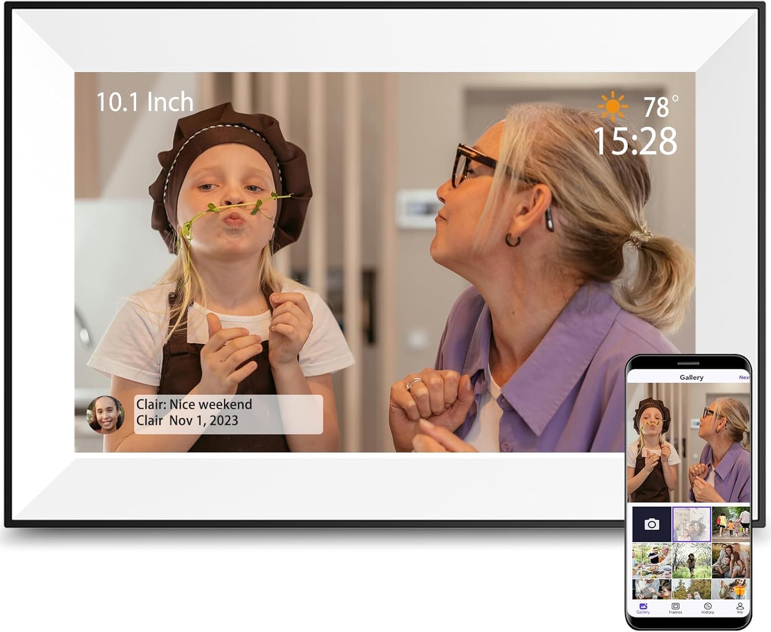 Digital Picture Frame 10.1 Inch WiFi Smart Frame for Memories
