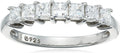 Platinum-Plated Sterling Silver Princess Cut Cubic Zirconia Ring