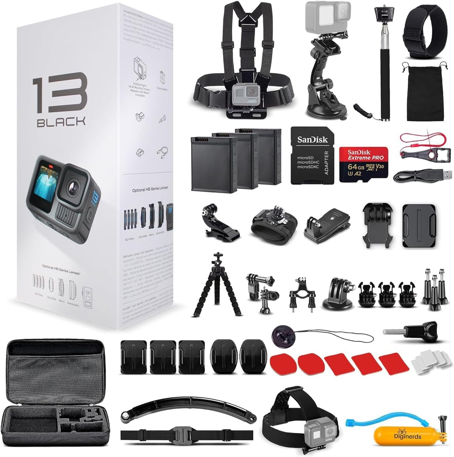 GoPro HERO13 Black Bundle - Capture Every Adventure in Stunning 5.3K HDR