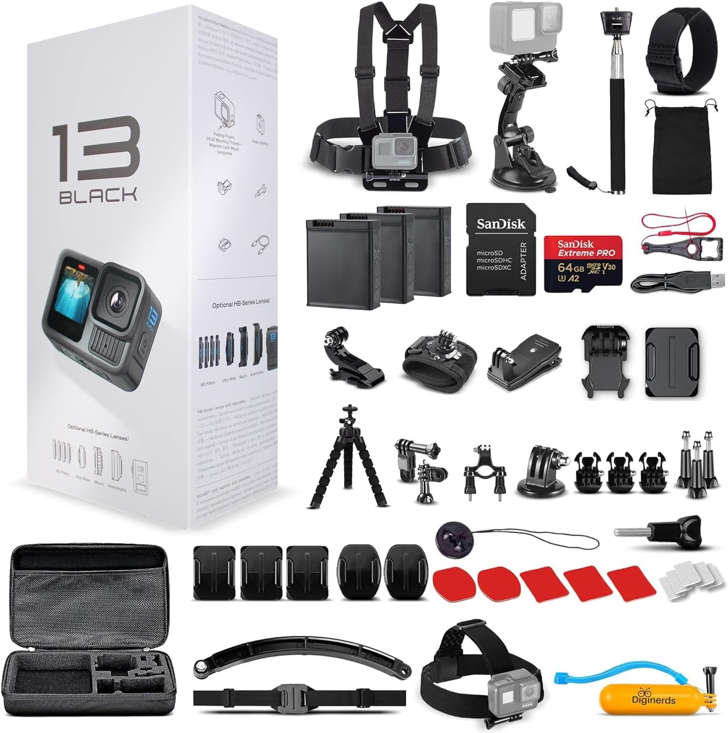 GoPro HERO13 Black Bundle - Capture Every Adventure in Stunning 5.3K HDR