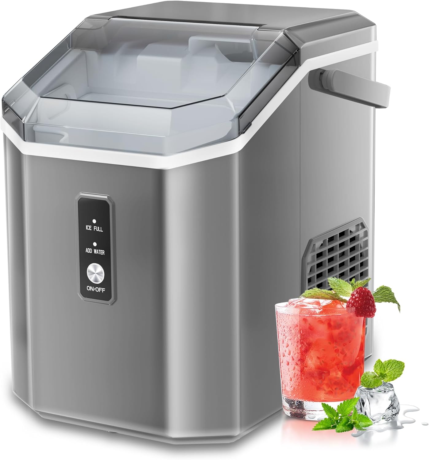 NicBex Portable Nugget Ice Maker - Self-Cleaning, 34Lbs/24H