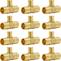 PEX 1ft x 1ft x 3/4ft Reducing Tee 12-Pack - Lead Free Brass Plumbing
