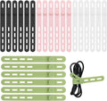 Silicone Cable Ties 24-Pack - Reusable Cord Organizers for Home