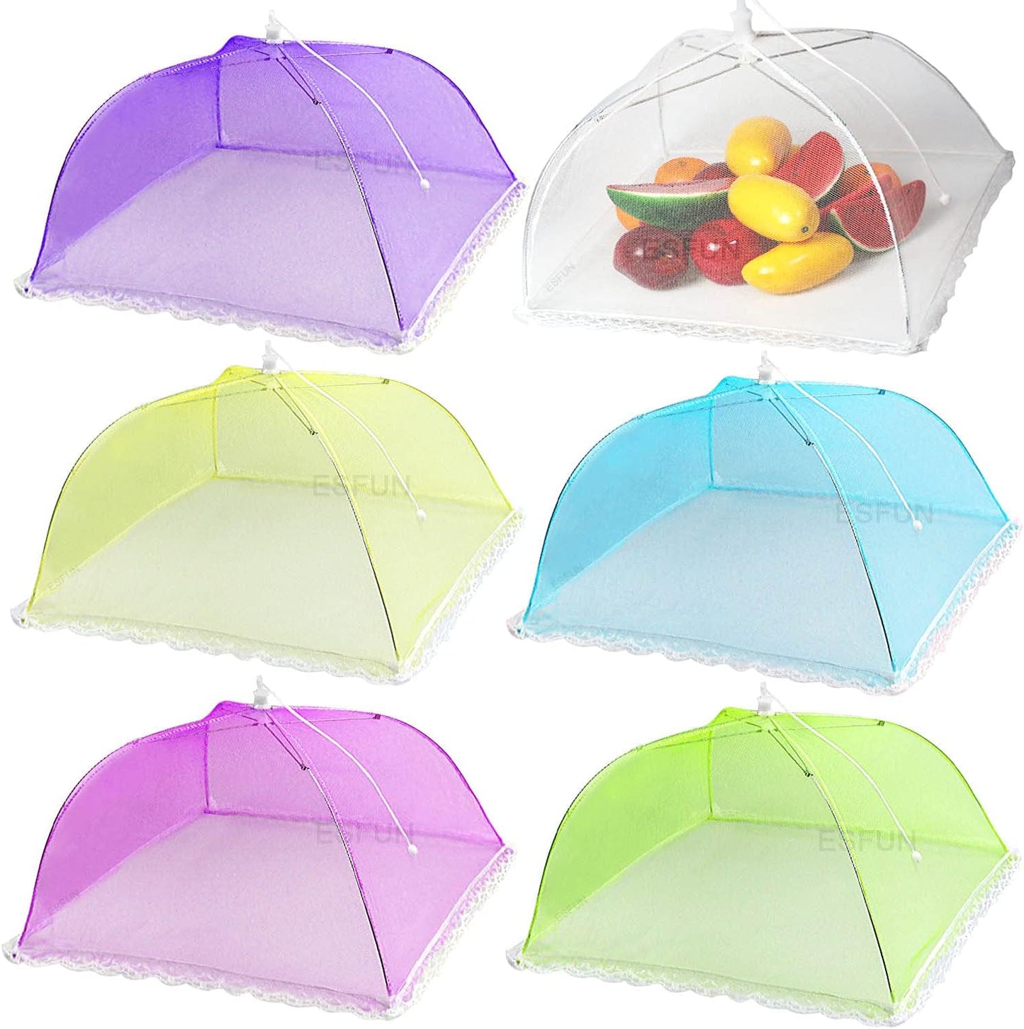 6-Pack Esfun 17 Mesh Food Cover Nets-Protect Food from Bugs!