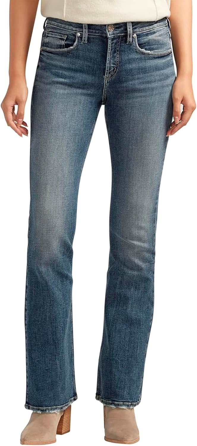 Suki Mid Rise Curvy Fit Slim Bootcut Jeans for Women