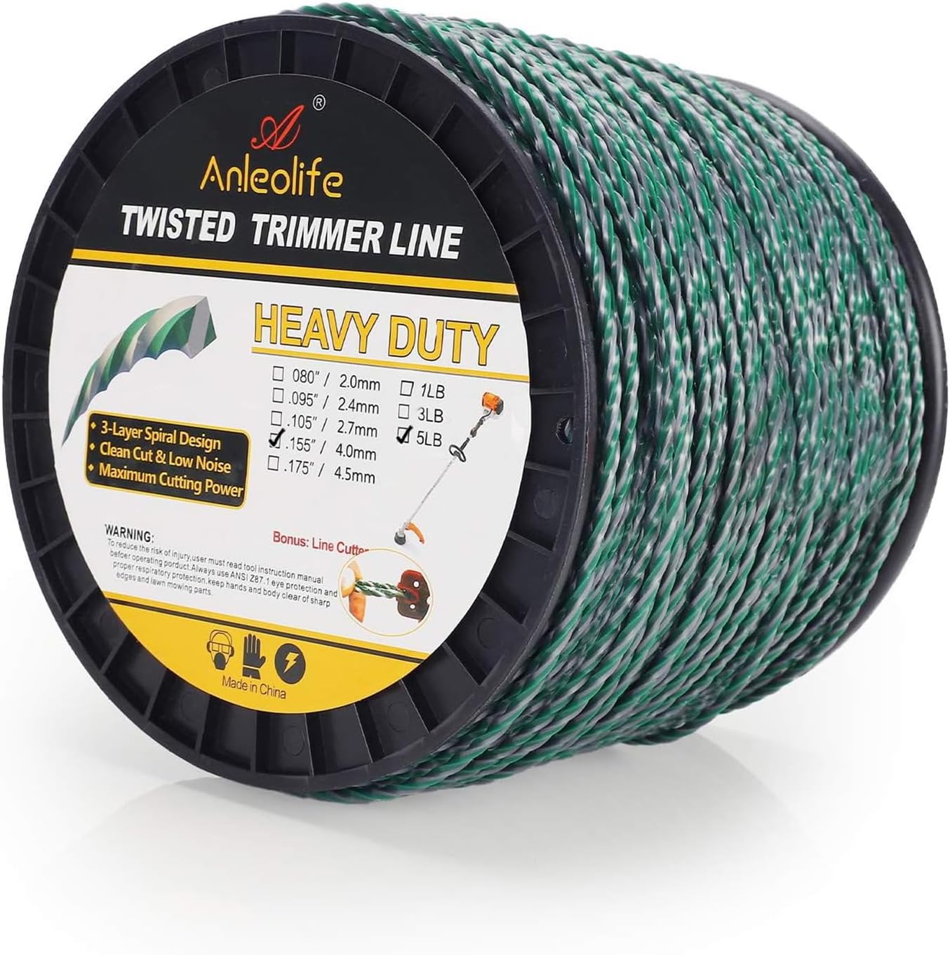 A ANLEOLIFE 5-Pound Heavy Duty Twisted Trimmer Line Donut