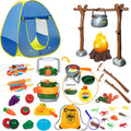 Kids Play Tent with Campfire and Lantern - Pretend Camping Set